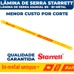 Lâmina de Serra Serrinha Para Arco De Serra Manual 24 Dentes Bimetal Starrett.