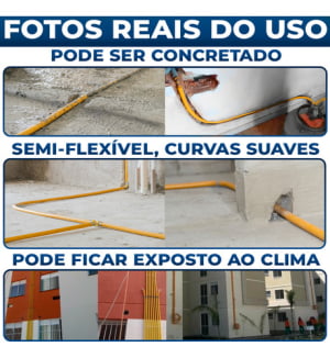 Kit Tubo Pex Gás 7 Metros Conexão Terminal Rosca Macho 1/2 