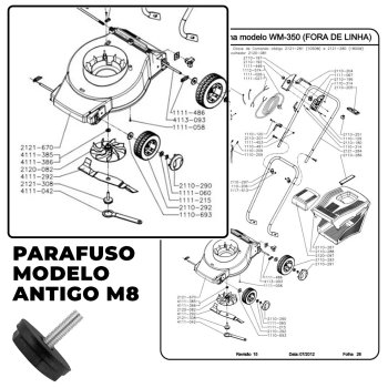 Kit Faca + Flange + Parafuso + Bucha Cortador Trapp Wm-350