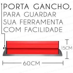 Desempenadeira Berox Aço Inox 60cm + Suporte Massa Corrida Drywall Cimento Queimado 