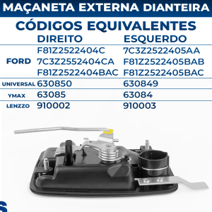 Maçaneta Puxador Porta F250 F350 Dianteira Externa Esquerda Direita F-12000 F-14000 F-16000