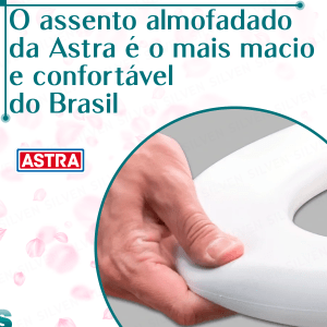 Assento Sanitário Almofadado Oval Fecha Suave + Gel Adesivo Cheirinho Lavanda