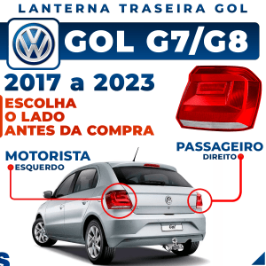 Lanterna Traseira Acrílico Gol G7 G8 Cristal 2017 2018 2019 2020 2021 2022 2022 2023