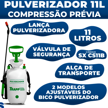 Pulverizador 11 Litros Lateral de Compressão Prévia SX-CS11B Trapp