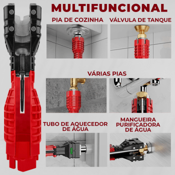 Chave Hidráulica Multiuso 18 em 1 Para Torneiras Pia Encanamentos