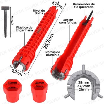 Chave Hidráulica Multifuncional 8 Em 1 Instalação Pia Registro Encanamento