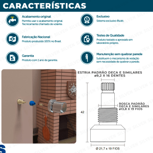 Conversor Adaptador P/ Registros Docol X Deca Poliacetal