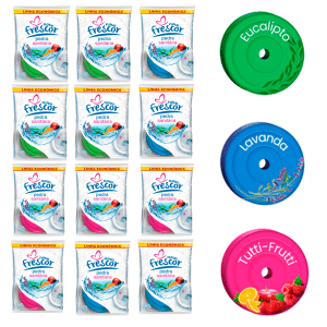 Cartela Kit 12un Pedra Sanitária Odorizante Vaso Sanitário 18g Lavanda Eucalipto Tutti-Frutti