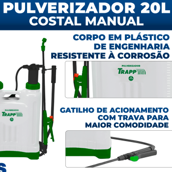 Pulverizador Costal Bomba de Veneno 20 Litros Manual Trapp SX-LK20C