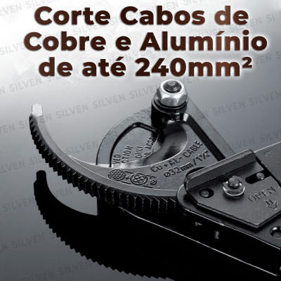 Alicate Catraca de Corte  Tesoura Corta Cabo Elétrico até 240mm HS-325A