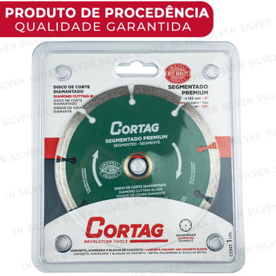 Disco Segmentado Diamantado Corta Concreto Premium Cortag 125mm