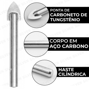 Kit Broca Para Vidro Porcelanato 6mm, 8mm, 10mm, 12mm Cortag