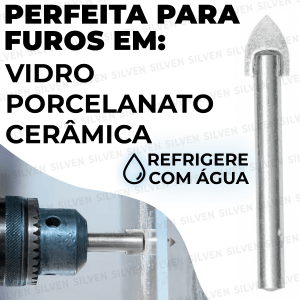 Kit Broca Para Vidro Porcelanato 6mm, 8mm, 10mm, 12mm Cortag