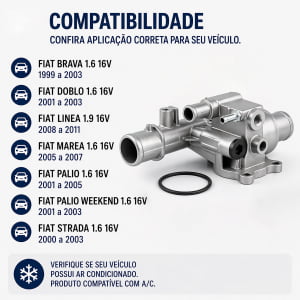 Carcaça Válvula Termostática Fiat Palio Linea Strada Doblo 46776218