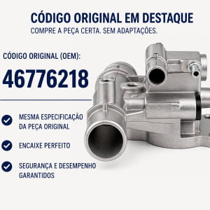 Carcaça Válvula Termostática Fiat Palio Linea Strada Doblo 46776218