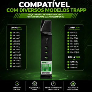 Faca para Cortador de Grama Trapp Original 2111527 com Kit de Fixação
