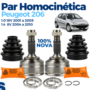Par Junta Homocinética Peugeot 206 1.0 16V 1.4 8V