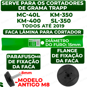 Faca Flange Parafuso P/ Cortador De Grama Mc-35 Mc-40 Sl-350