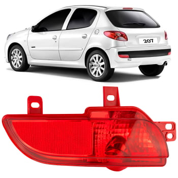 Lanterna Neblina Parachoque Traseiro Peugeot 207 Hatch 2008 2009 2010 2011 2012 2013 2014 2015