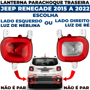 Lanterna Traseira Parachoque Jeep Renegade Luz de Neblina Luz de Ré Original Fitam