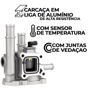 Carcaça Termostática Cruze Tracker Sonic 1.8 1.6 com Sensor de Temperatura