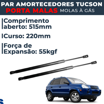 Par Amortecedor A Gás Porta Malas Tucson 2006 2007 2008 2009 2010 2011 2012 2013 2014 2015 2016