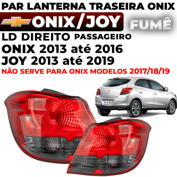 Par Lanterna Traseira Onix Fumê Lt Ltz 2013 2014 2015 2016 2017 2018 2019 Direito Esquerdo Original Fitam