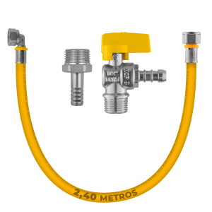 Kit 2,40 Metros Tubo Pex 16mm 1/2 Gás Luva Cotovelos Fixo Fêmea Registro  Adaptador