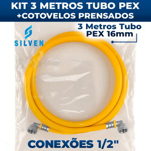 Kit 3 Metro Tubo Pex 16mm Multicamadas P/ Gás + Cotovelos Prensados