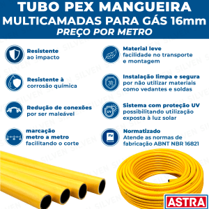 Tubo Pex 16mm Preço Por Metro Para Gás Tubulação GLP GN  ASTRA